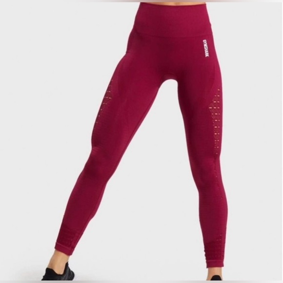 Gymshark Seamless Energy High Waisted Leggings Beet Red Size XS. - Picture 3 of 17